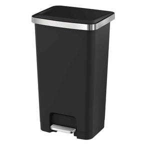 EKO Hana 11.9 gal Black Plastic Step Pedal Trash Can, Pack of 2