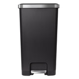 EKO Hana 11.9 gal Black Plastic Step Pedal Trash Can, Pack of 2