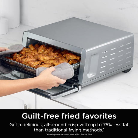 Ninja Metal Black/Silver Toaster Oven w/Air Fry 8 in. H X 17 in. W X 16 in. D