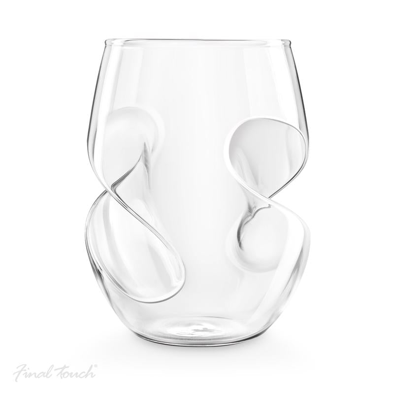 Final Touch 16 oz Clear Glass Conundrum Red Wine Glass Set