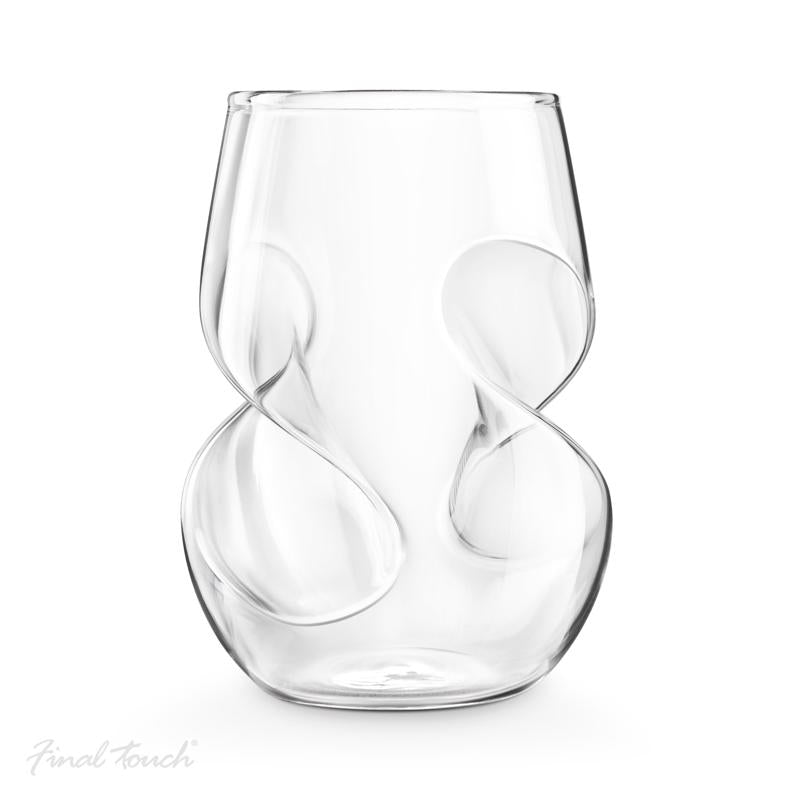 Final Touch 9 oz Clear Glass Conundrum White Wine Glass Set