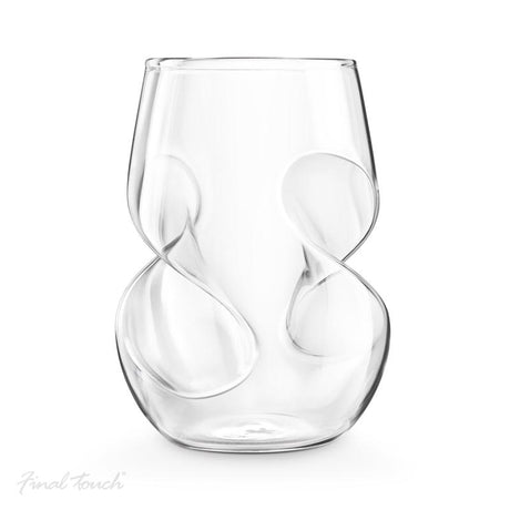 Final Touch 9 oz Clear Glass Conundrum White Wine Glass Set