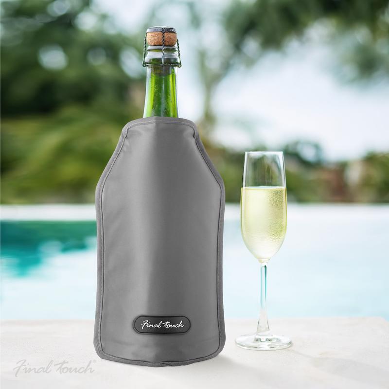Final Touch 25 oz Gray Nylon Wine Chiller