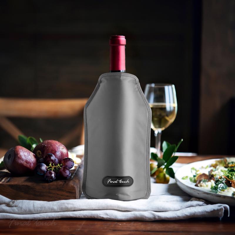 Final Touch 25 oz Gray Nylon Wine Chiller