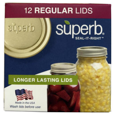 Superb Regular Mouth Canning Lid 12 pk, Pack of 24