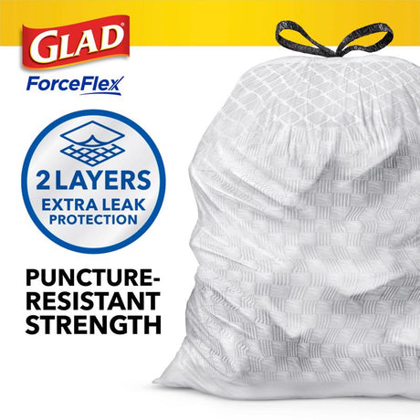 Glad Force Flex 13 gal No Scent Kitchen Trash Bags Drawstring 40 pk, Pack of 6