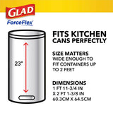 Glad Force Flex 13 gal No Scent Kitchen Trash Bags Drawstring 40 pk, Pack of 6