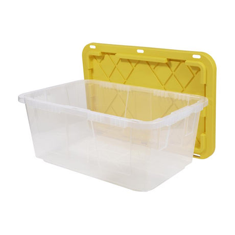 Greenmade 17 gal Clear/Yellow Storage Tote 12.5 in. H X 17.8 in. W X 26.7 in. D Stackable, Pack of 4