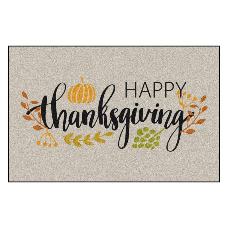 Fanmats 30 in. W X 20 in. L Multi-Color Happy Thanksgiving Nylon Door Mat, Pack of 6