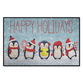 Fanmats 30 in. W X 20 in. L Multi-Color Happy Penguins Nylon Door Mat, Pack of 6