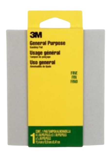 3M 917 Sanding Sponge, 5-1/2 in L, 4-1/2 in W, Fine, Aluminum Oxide Abrasive