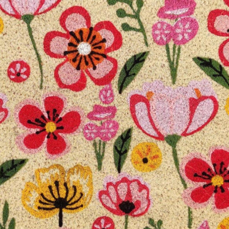 First Concept 18 in. W X 30 in. L Multi-Color Floral Coir Door Mat
