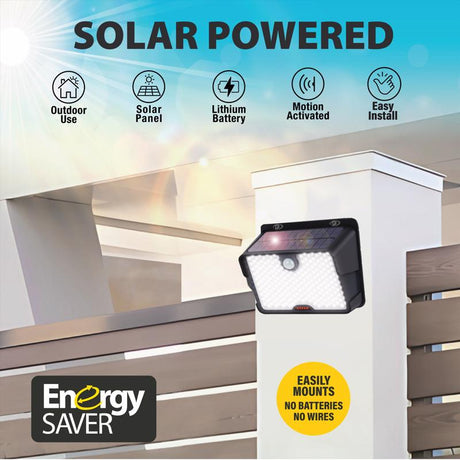 Bell & Howell Bionic Black Motion-Sensing LED Solar Wall Light