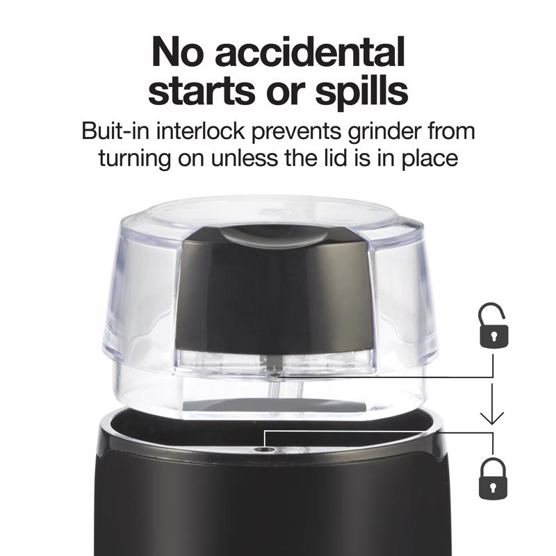 Hamilton Beach Proctor Silex Black Plastic/Steel 12 cups Coffee and Spice Grinder, Pack of 4