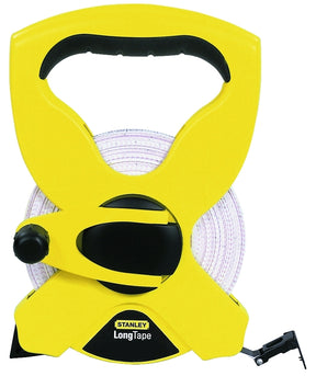 STANLEY 34-793 Tape Measure, 200 ft L Blade, 1/2 in W Blade, Fiberglass Blade, ABS Case, Black/Yellow Case
