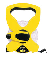 STANLEY 34-790 Tape Measure, 100 ft L Blade, 1/2 in W Blade, Fiberglass Blade, ABS Case, Black/Yellow Case