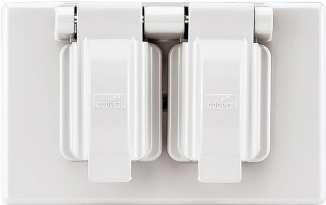 Eaton Wiring Devices S1962W-SP Cover, 2-63/64 in L, 4-37/64 in W, Rectangular, 1-Gang, Thermoplastic, White