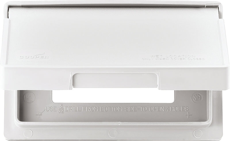 Eaton Wiring Devices S3966W-SP Cover, 7 in L, 4-7/8 in W, Rectangular, 1-Gang, Thermoplastic, White, Electro-Plated