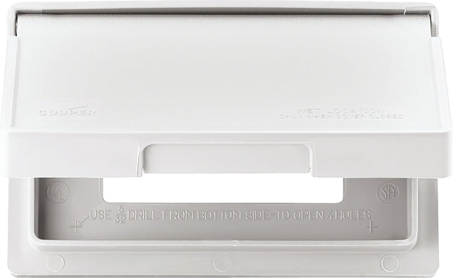 Eaton Wiring Devices S3966W-SP Cover, 7 in L, 4-7/8 in W, Rectangular, 1-Gang, Thermoplastic, White, Electro-Plated