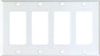Eaton Cooper Wiring 2164W-BOX Wallplate, 4-1/2 in L, 8.19 in W, 4 -Gang, Thermoset, White, High-Gloss