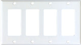 Eaton Cooper Wiring 2164W-BOX Wallplate, 4-1/2 in L, 8.19 in W, 4 -Gang, Thermoset, White, High-Gloss