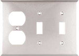 Eaton Wiring Devices 2158W-BOX Combination Wallplate, 4-1/2 in L, 6-3/8 in W, Standard, 3-Gang, Thermoset, White