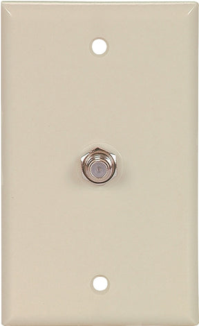 Eaton Wiring Devices 1172V Wallplate with Coaxial Adapter, 4-1/2 in L, 2.8 in W, 1-Gang, Thermoplastic, Ivory