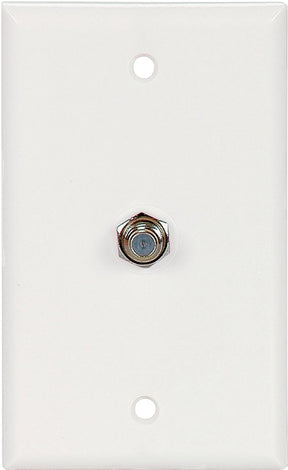 Eaton Wiring Devices 1172W Wallplate with Coaxial Adapter, 4-1/2 in L, 2.8 in W, 1-Gang, Thermoplastic, White