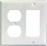 Eaton Wiring Devices 2157W-BOX Combination Wallplate, 4-1/2 in L, 4-9/16 in W, Standard, 2-Gang, Thermoset, White