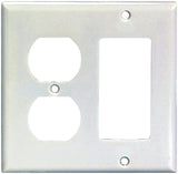 Eaton Wiring Devices 2157W-BOX Combination Wallplate, 4-1/2 in L, 4-9/16 in W, Standard, 2-Gang, Thermoset, White