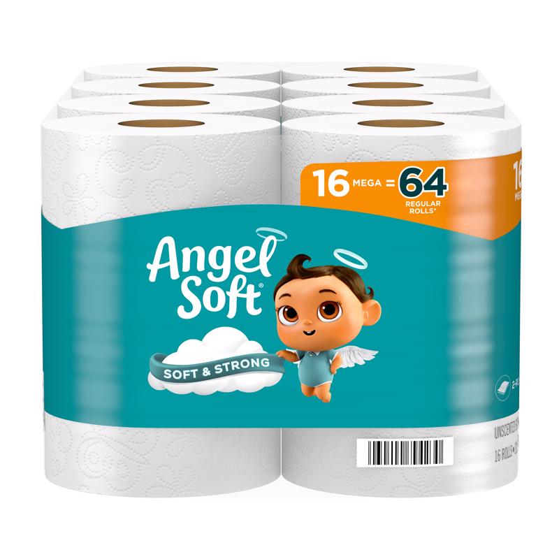 Angel Soft Toilet Paper 16 Rolls 320 sheet, Pack of 2
