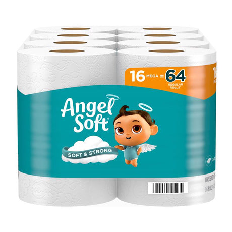 Angel Soft Toilet Paper 16 Rolls 320 sheet, Pack of 2
