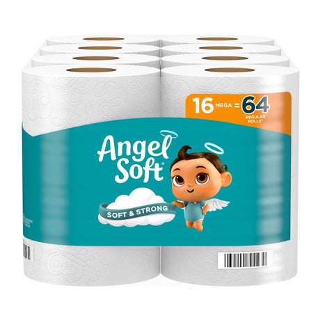 Angel Soft Toilet Paper 16 Rolls 320 sheet, Pack of 2