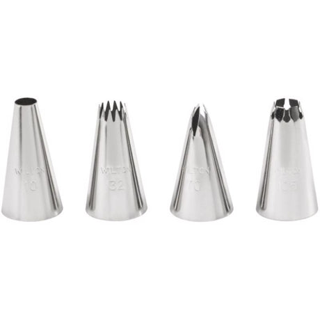Wilton Stainless Steel Cake Decorating Tips 4 pc