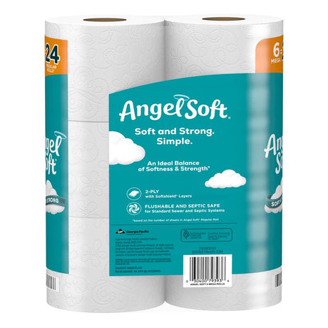 Angel Soft Toilet Paper 6 Rolls 320 sheet 1280 in., Pack of 6
