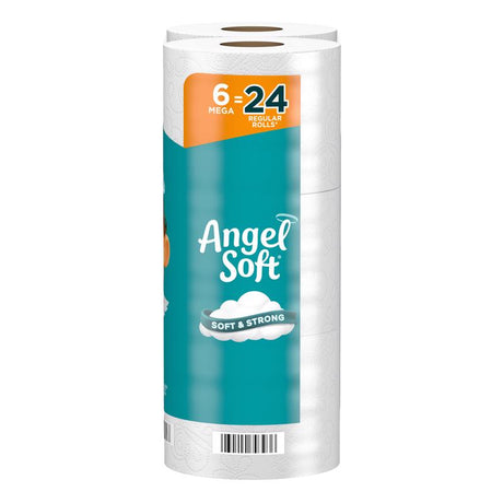 Angel Soft Toilet Paper 6 Rolls 320 sheet 1280 in., Pack of 6