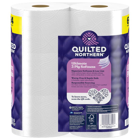Quilted Northern Ultra Plush Toilet Paper 6 Rolls 255 sheet 1020 in., Pack of 6