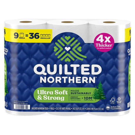 Quilted Northern Toilet Paper 9 Rolls 255 sheet 242.25 sq ft, Pack of 4