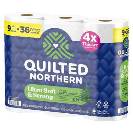 Quilted Northern Toilet Paper 9 Rolls 255 sheet 242.25 sq ft, Pack of 4