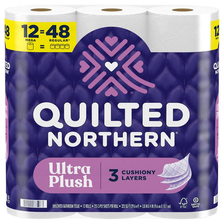 Quilted Northern Ultra Plush Toilet Paper 12 Rolls 255 sheet 1020 in., Pack of 4