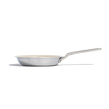 Made In Cookware Ceramic/Stainless Steel Fry Pan 8 in. Silver/White