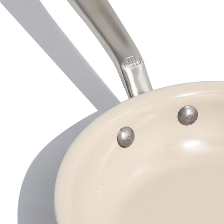 Made In Cookware Ceramic/Stainless Steel Fry Pan 8 in. Silver/White
