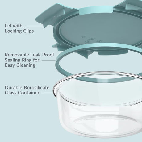 Bentgo Aqua Food Storage Container Set 7 pk, Pack of 2