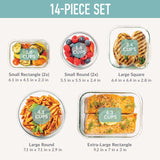 Bentgo Aqua Food Storage Container Set 7 pk, Pack of 2