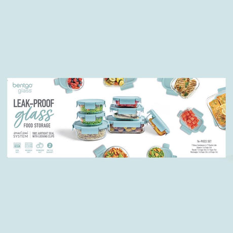Bentgo Aqua Food Storage Container Set 7 pk, Pack of 2