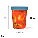 OXO Good Grips 32 oz Blue/Clear Food Storage Container Set 2 pk