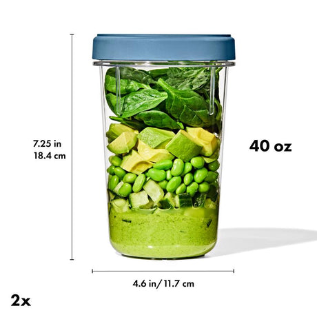 OXO Good Grips 40 oz Blue Food Storage Container Set 2 pk