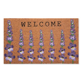 First Concept 18 in. W X 30 in. L Natural Floral Coir Door Mat