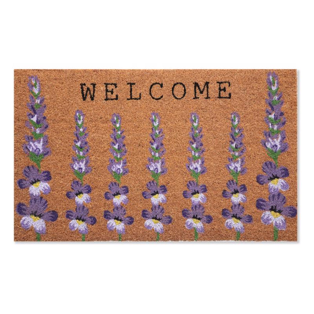 First Concept 18 in. W X 30 in. L Natural Floral Coir Door Mat