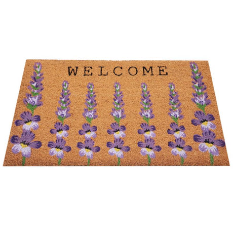 First Concept 18 in. W X 30 in. L Natural Floral Coir Door Mat